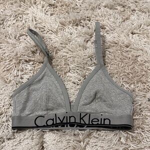 Calvin Klein Light Gray Triangle Bralette Size S